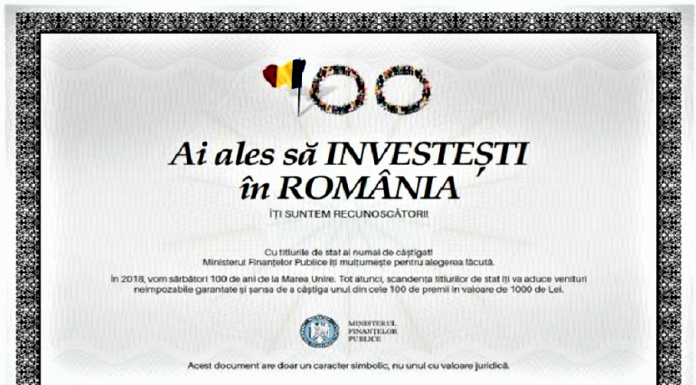 Mai aveți o săptămână pentru a investi în titlurile de stat CENTENAR