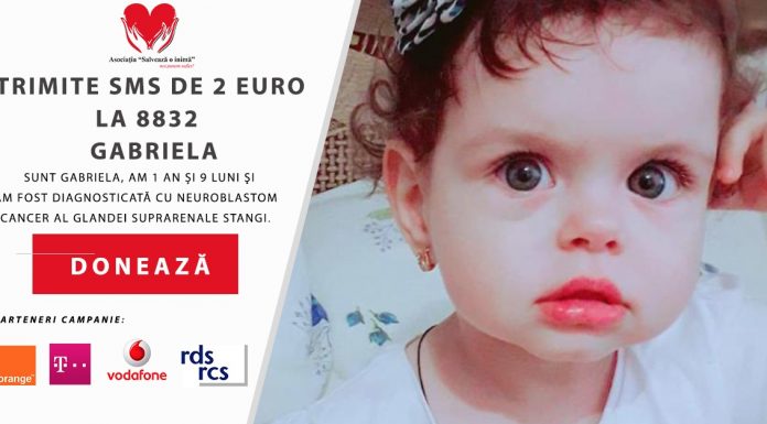 La numai 1 an, duce o luptă crâncenă cu maladia secolului. Cu un simplu SMS îi poţi salva viaţa Gabrielei!