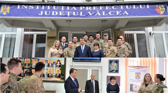Prefectura Vâlcea a fost gazda unei delegații militare mixte de specialiști CIMIC aparținând Forțelor Terestre ale României și SUA