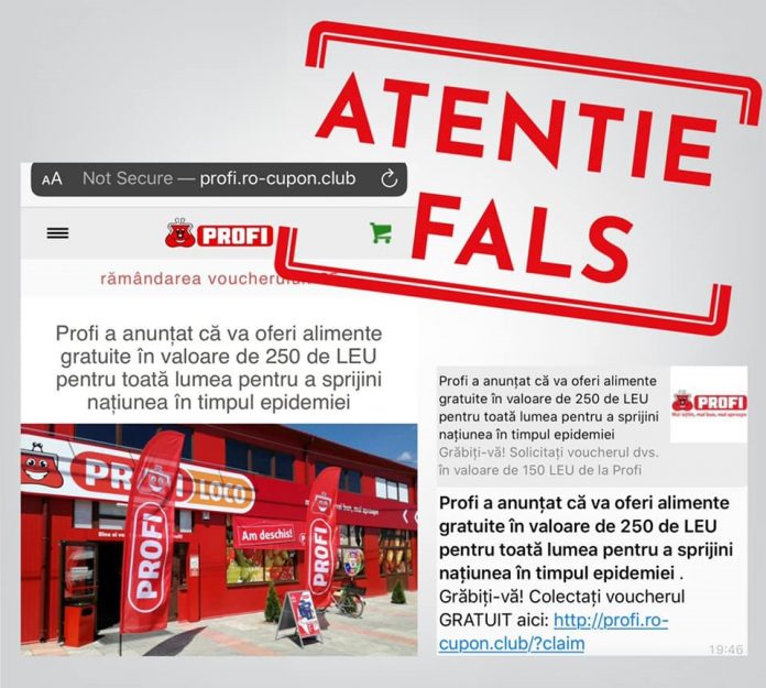 Un nou mesaj fals vizează PROFI in social media si pe WhatsApp