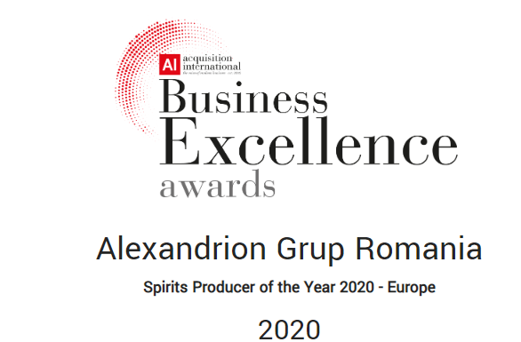 Alexandrion Group a fost desemant „Cel mai bun producător de băuturi spirtoase din Europa, ȋn 2020”