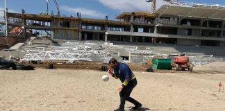 Alin Petrache, primul eseu pe noul stadion de rugby Arcul de Triumf !