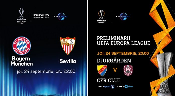 Seară fotbalistică la Digi Sport! Supercupa Europei și meciul Djurgarden – CFR Cluj, în direct, pe Digi Sport 1
