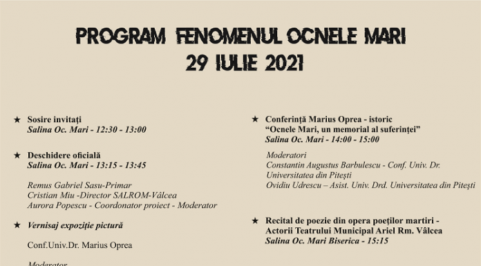 Programul evenimentului cultural Fenomenul Ocnele Mari