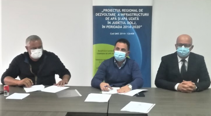 Compania de Apă Oltenia a semnat un nou contract care prevede investiții pentru apă și canalizare cu fonduri europene în județul Dolj