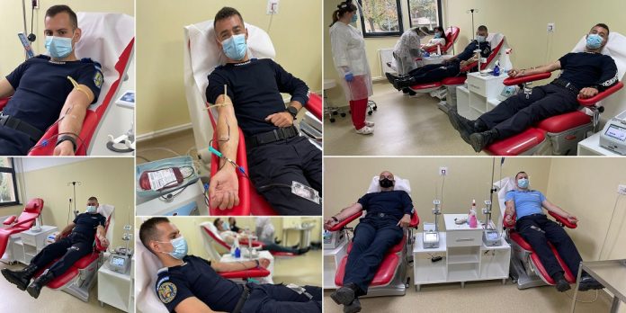 Jandarmii valceni s-au alaturat campaniei Doneaza sange Salveaza o viata