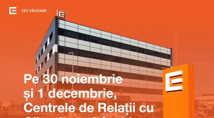 Centrele de Relații cu Clienții CEZ Vânzare închise în perioada 30 noiembrie – 1 decembrie