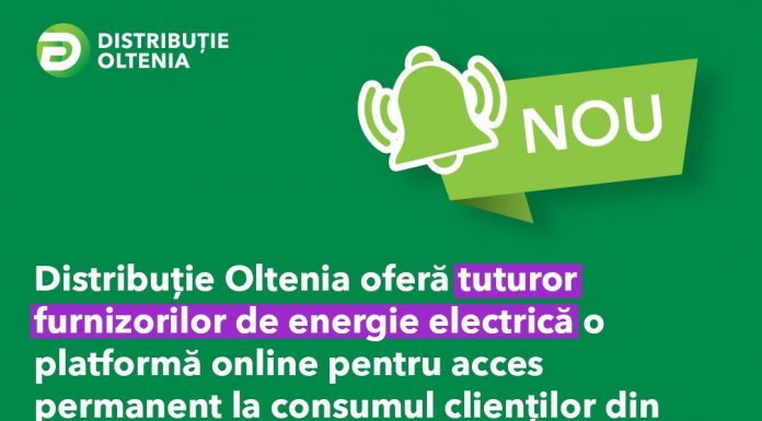 Distribuție Oltenia pune la dispoziția furnizorilor de energie electrică o platformă online pentru acces la istoricul de consum al clienților