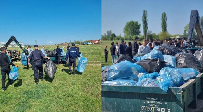 Peste 1,5 tone de deșeuri strânse de jandarmii mehedințeni în doar 3 ore