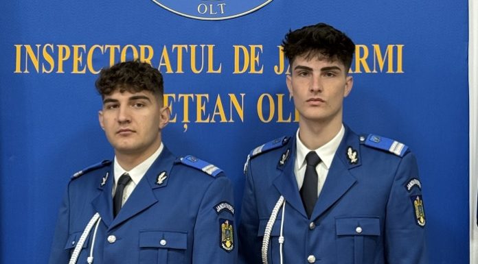 Tineri subofițeri își încep activitatea la Jandarmeria Olt