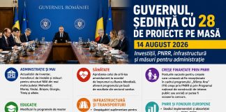 Ședință cu 28 de proiecte pe masa Guvernului. Investiții, PNRR, infrastructură și măsuri pentru administrație