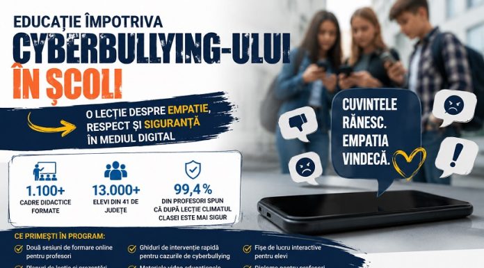 Cyberbullying-ul intră în centrul atenției școlilor: peste 13.000 de elevi au participat deja la program, iar profesorii se pot înscrie pentru sesiunea de toamnă