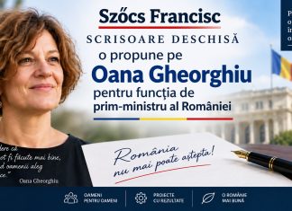 Szőcs Francisc o propune pe Oana Gheorghiu premier: „România nu mai poate aștepta”
