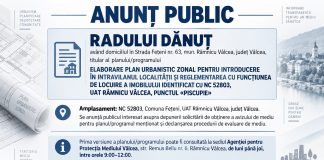 ANUNȚ PUBLIC – RADULUI DĂNUȚ – ELABORARE PLAN URBANISTIC ZONAL