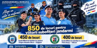 Jandarmeria Română recrutează viitori subofițeri. 850 de locuri disponibile, dintre care 450 la Drăgășani