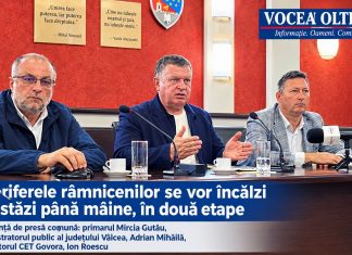 Locuitorii racordați la sistemul centralizat din Râmnicu Vâlcea, de azi primesc căldură