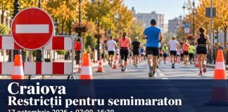La Craiova, restricții de circulație pentru semimaraton