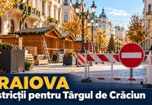 La Craiova se restricționează circulația pe Calea Unirii pentru Târgul de Crăciun
