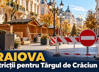 La Craiova se restricționează circulația pe Calea Unirii pentru Târgul de Crăciun
