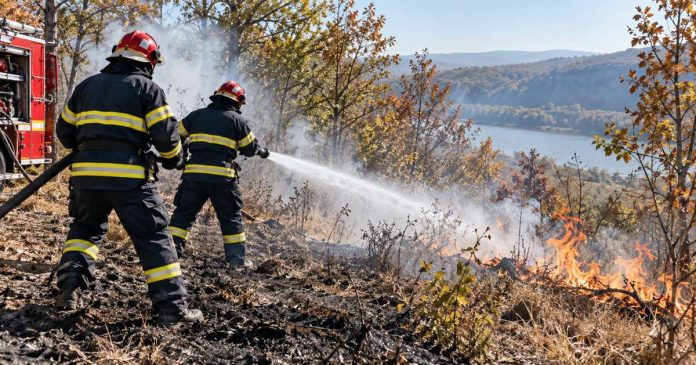 Mehedinți 17 incendii în 72 de ore, 180 de hectare afectate la Eșelnița