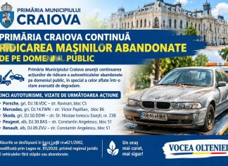 Primăria Craiova continuă ridicarea mașinilor abandonate de pe domeniul public