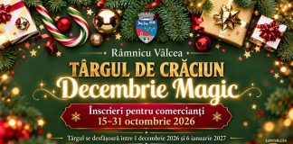 Râmnicu Vâlcea pregătește Târgul „Decembrie Magic”