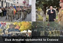 Ziua Armatei României, marcată la Craiova prin ceremonii, demonstrații militare și retragere cu torțe