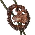Cravata vanatoreasca din corn de cerb sculptata manual motiv cap cerb
