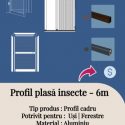 Profil plasa insecte 6m Alb Maro Gri NOU Plase insecte Usi Ferestre