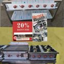 GRATAR Inox GAZ 80x70 cm / GRILL GAZ Striat 80 cm /Gratar 1/2D- 1/2 S/